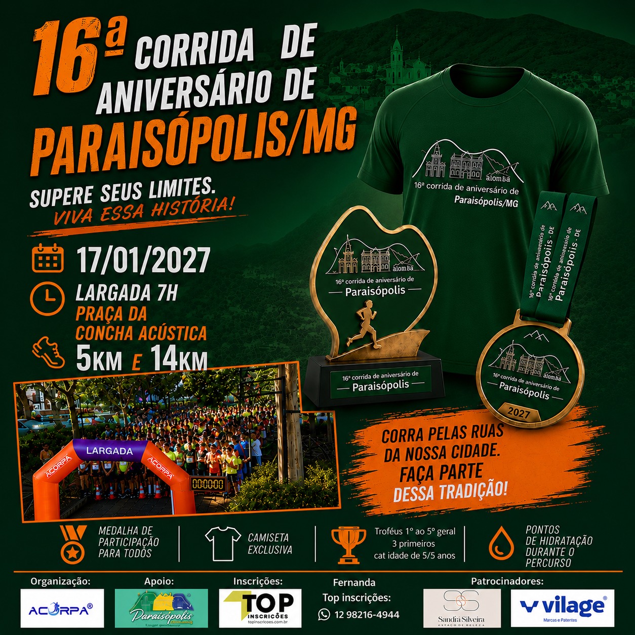 16ª CORRIDA DE ANIVERSÁRIO DE PARAISÓPOLIS / MG 2027
